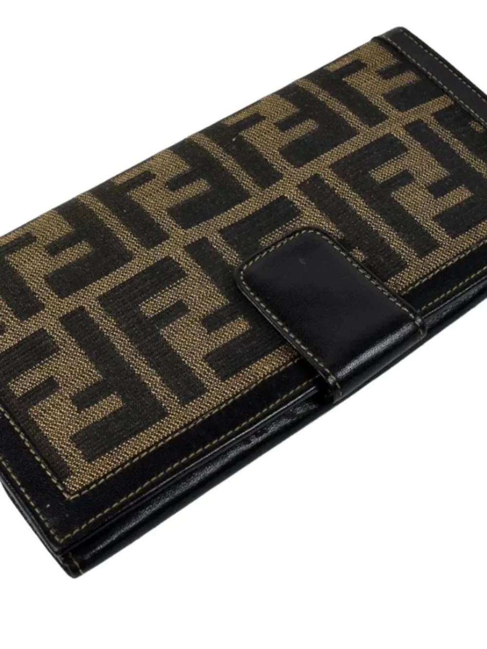 Fendi Zucca Canvas Wallet Clutch in Brown and Black - Picture 2 of 7